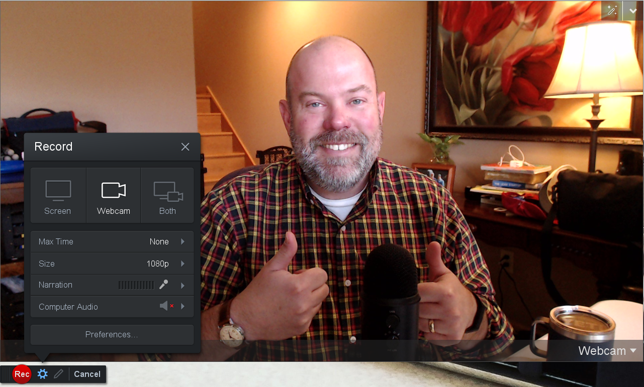 the author, Chad, giving two thumbs up for Screencast-o-matice