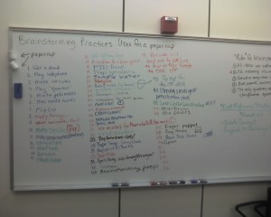 Brainstorming whiteboard