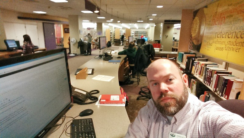 Selfie at my big 'ole desk